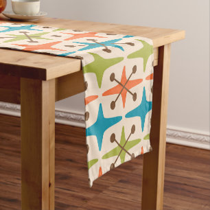 Chemin De Table Court Motif Starburst moderne du milieu du siècle
