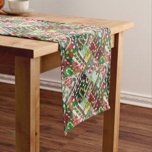 Chemin De Table Court Motif sucre de canne Patchwork