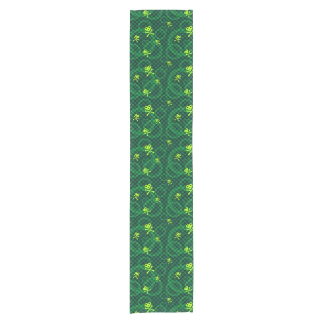 Chemin De Table Court Motif vert d'Emo avec des cercles (Devant)