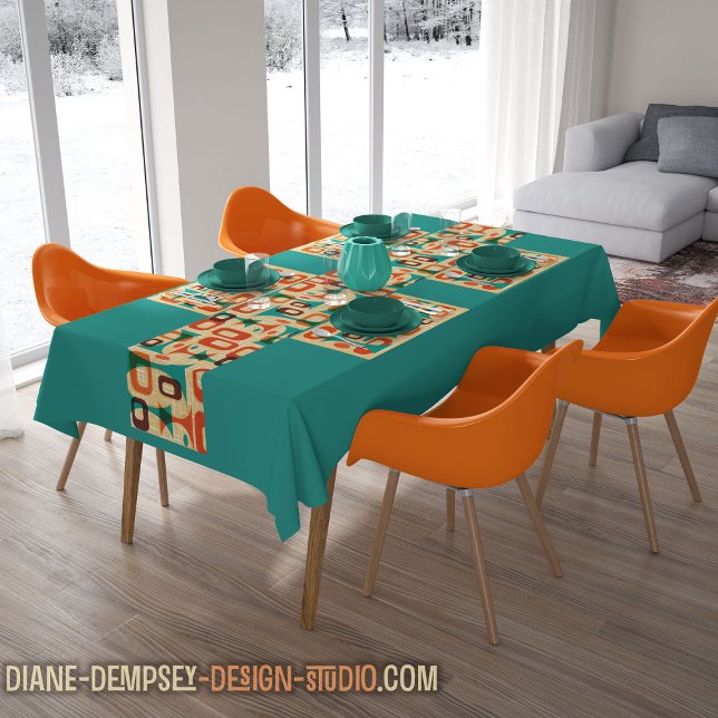 Chemin De Table Court Moyenne Siècle Moderne Graphique Googie Coureur de (Créateur téléchargé)