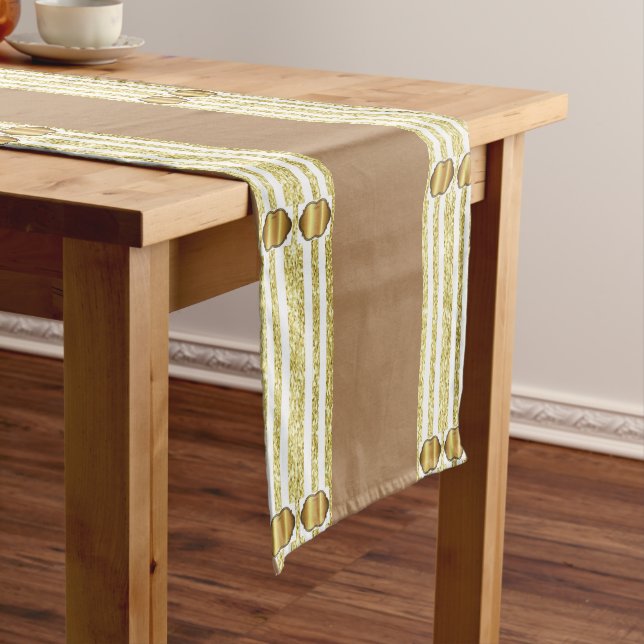 Chemin De Table Court Nappe Beige or (In Situ)