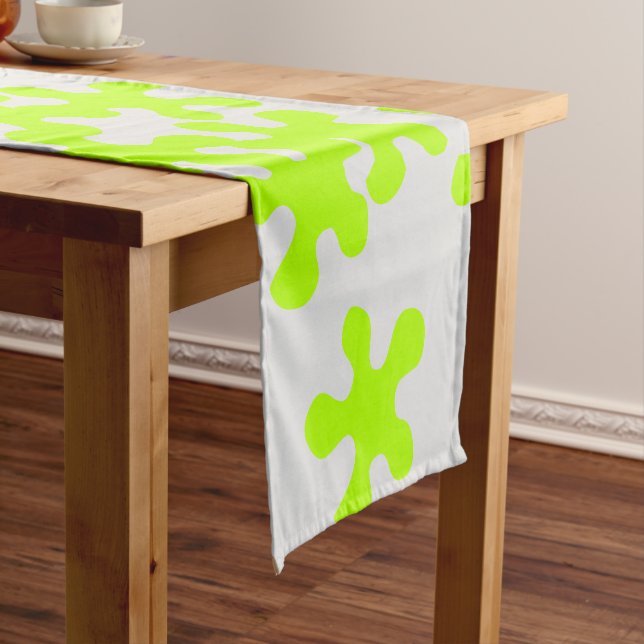 Chemin De Table Court néon vert citron gris amusant enfants (In Situ)