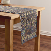 Noël Bleu Or Tourbillons Personnaliser 14 x 72