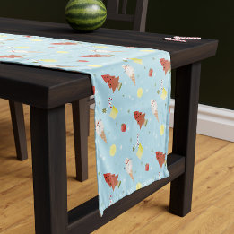 Chemin De Table Court Noël En Juillet Motif Été BBQ Coureur de table