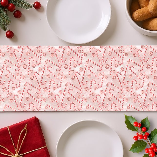 Chemin De Table Court Noël rose sucre de canne (Créateur téléchargé)