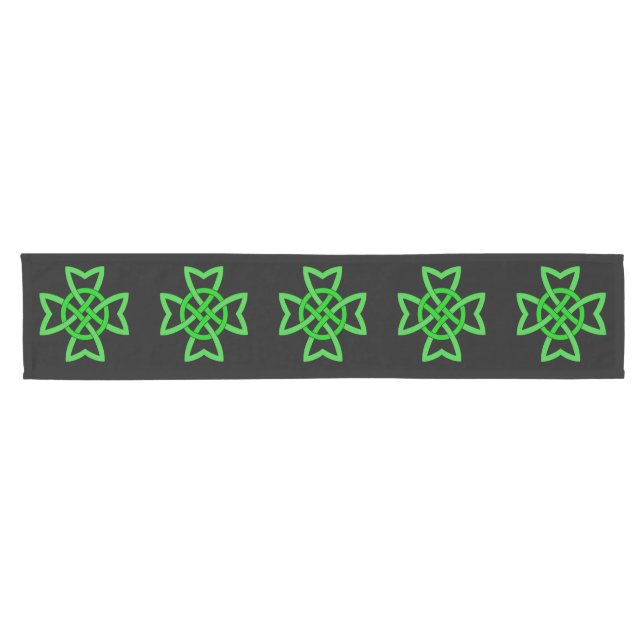 Chemin De Table Court Noeud celtique vert irlandais (Horizontal)