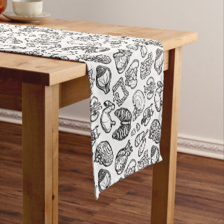 Chemin De Table Court Noir et blanc Moderne Anatomie humaine Motif de cr