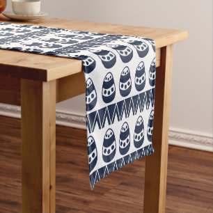 Chemin De Table Court Oeufs de Pâques Chevron Stripes heureux Motif de P