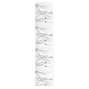 Chemin De Table Court Oiseaux lumineux artistiques sur des branches