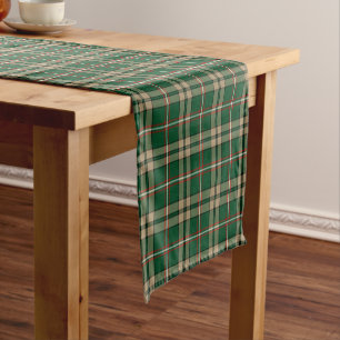 Chemin De Table Court O'Neill Tartan Motif Irish Plaid