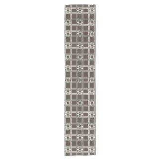Chemin De Table Court Organic Sage Chocolate Greek Key Pattern