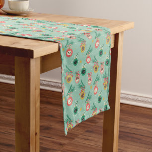 Chemin De Table Court Ornements de chats sur Motif d'arbre