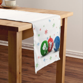 Chemin De Table Court Ornements de Noël heureux