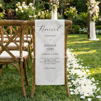 Panneau de chaise de mariage commémoratif en tissu