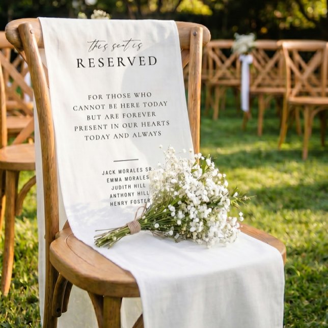 Chemin De Table Court Panneau de siège de mariage mémorial réservé (Créateur téléchargé)