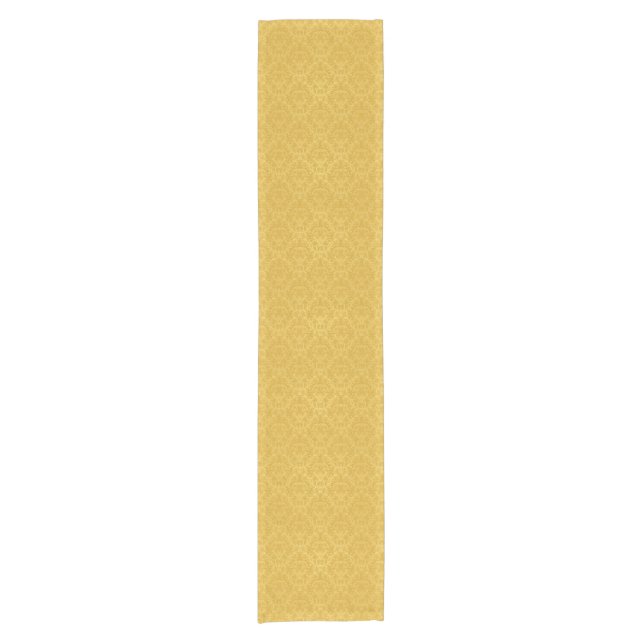 Chemin De Table Court Papier peint floral d'or de luxe (Devant)