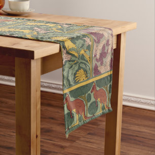 Chemin De Table Court Papillon Huppe Art Nouveau de couleur Vert Sauge
