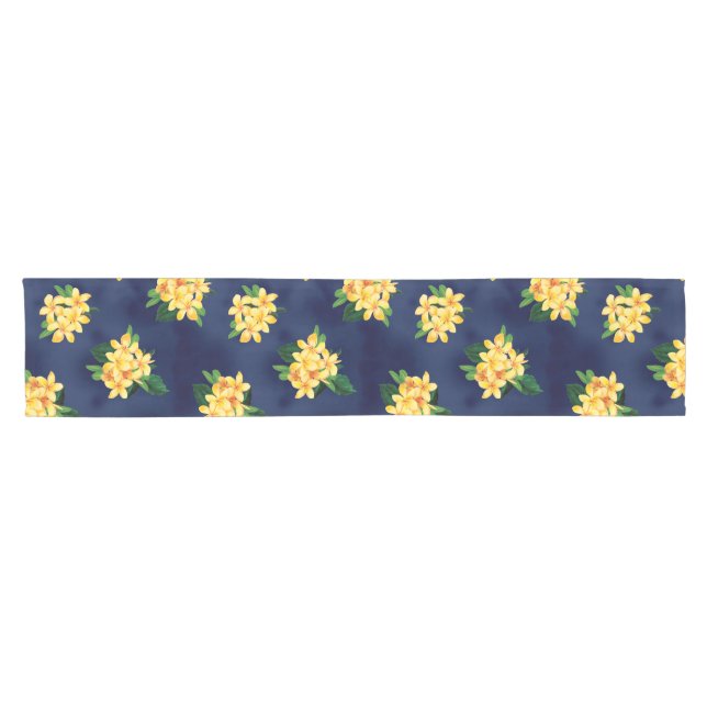 Chemin De Table Court Paradis tropical Plumeria Hawaiian (Horizontal)