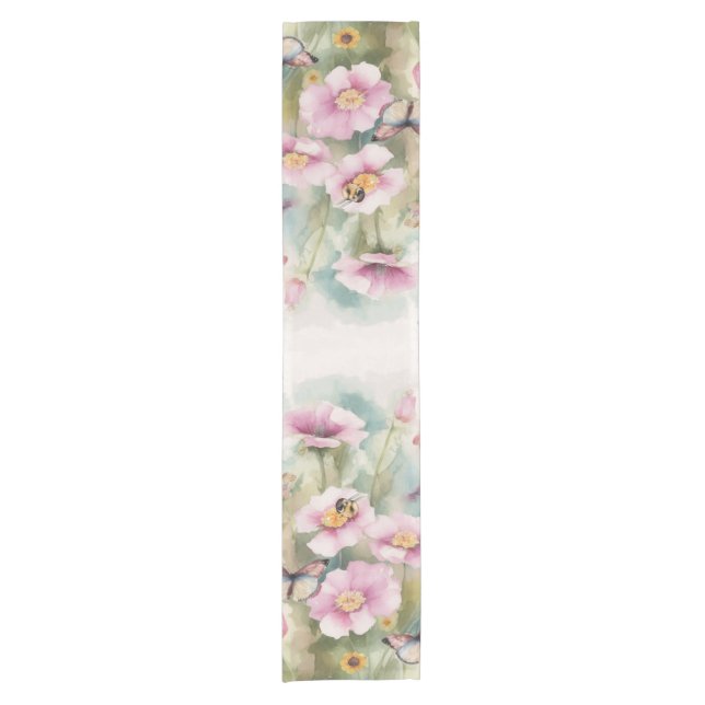 Chemin De Table Court Pastel floral (Devant)