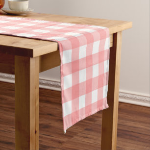Chemin De Table Court Pastel Raspberry Red Plaid Motif Pâques