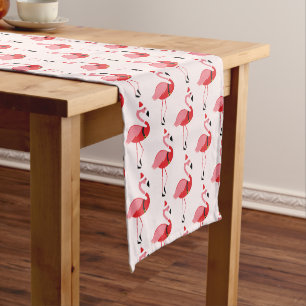 Chemin De Table Court père Noël Flamant rose rose Noël