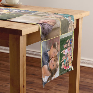 Chemin De Table Court Personnalisé 14 Photos Familiales Décor Collage