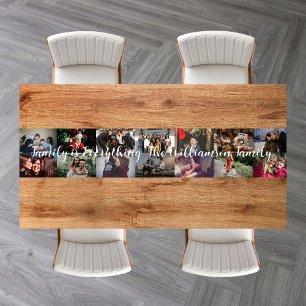 Chemin De Table Court Photo personnalisée Collage Nom de famille 14 Phot