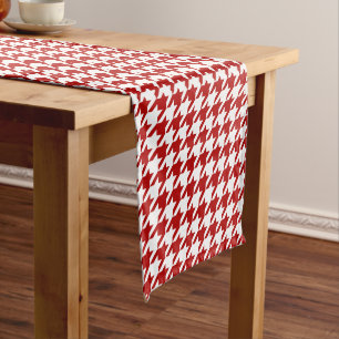 Chemin De Table Court Pied-de-poule moderne de rouge de baie