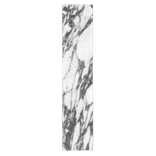 Chemin De Table Court Pierre de marbre noire et blanche moderne simple