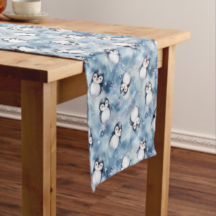 Chemin De Table Court Pingouin coureur de table de Baby shower d'hiver