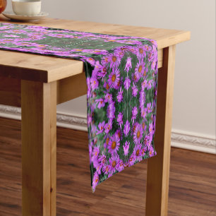 Chemin De Table Court Pink Autumn Aster Flowers Art Abstrait