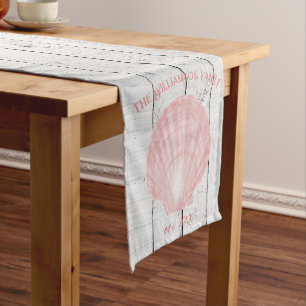 Chemin De Table Court Pink Vintage Pcallop Shell Court Table Runner