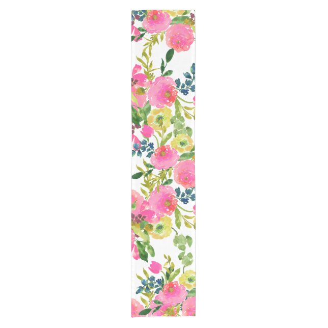 Chemin De Table Court PixDezines floral/aquarelle/ranunculus (Devant)