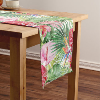 Chemin De Table Court PixDezines Tropical Paradise Lush Floral Foliage