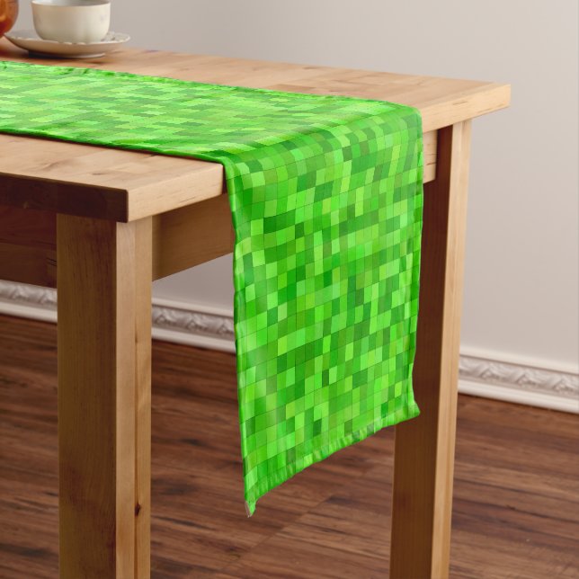 Chemin De Table Court Pixels verts Anniversaire Table Runner (In Situ)