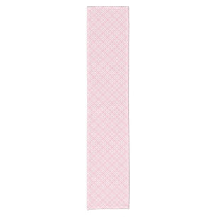 Chemin De Table Court Plaid rose-clair