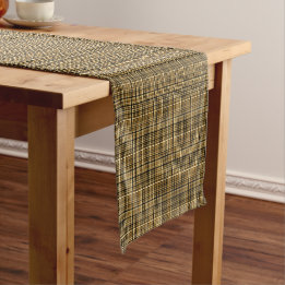 Chemin De Table Court Plat noir or