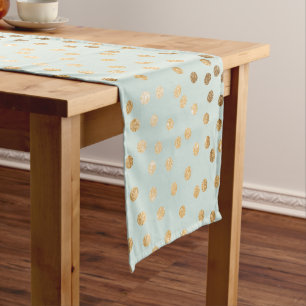Chemin De Table Court Point de table Mint Green et Gold Parties scintill