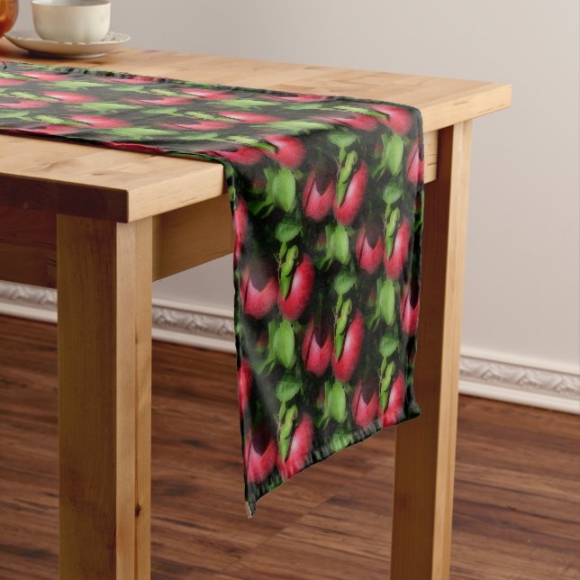 Chemin De Table Court Pommes Red McIntosh Sur Le Motif Nature Arbre (In Situ)