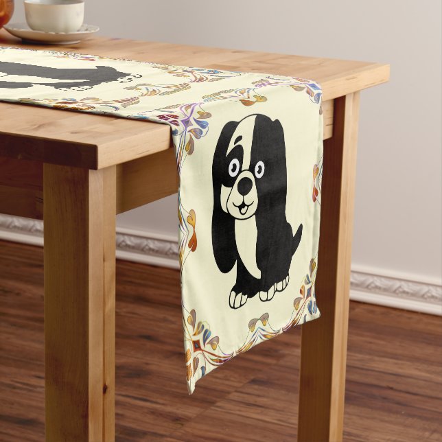 Chemin De Table Court Puppy Table Runner (In Situ)