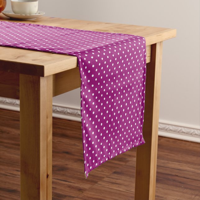 Chemin De Table Court Purple Polka Dot Pattern (In Situ)
