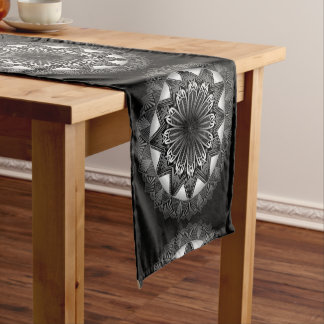Chemin De Table Court Ramadan Mandala Black Table Runner