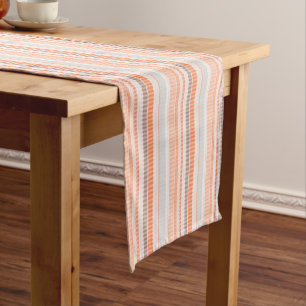 Chemin De Table Court Rayures molles oranges 14" X 72" coureur de