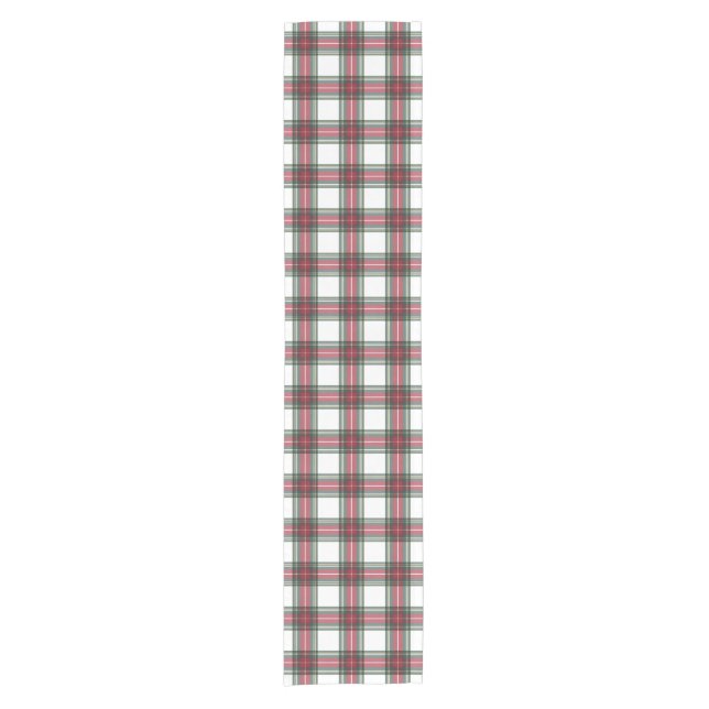 Chemin De Table Court Red Christmas Stewart Plaid (Devant)