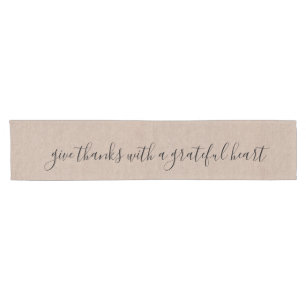 Chemin De Table Court Remerciez avec un coeur reconnaissant Thanksgiving