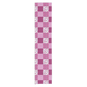 Chemin De Table Court Rétro point de polka de crâne de fleur