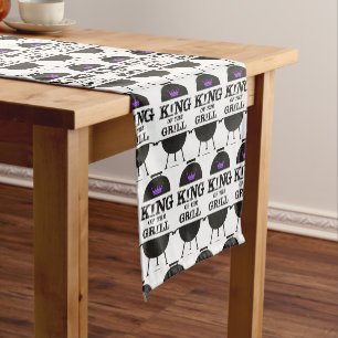 Chemin De Table Court Roi Du Grill, Couronne Violette Noire