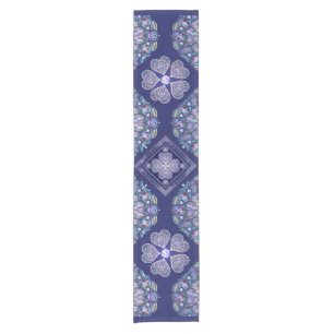 Chemin De Table Court Rosace bleue