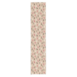 Chemin De Table Court rose de motif de chats
