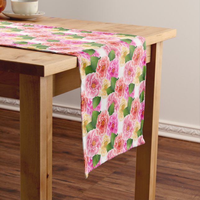 Chemin De Table Court Roses de table (In Situ)